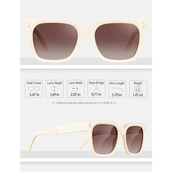 Polarized  Sunglasses for Women: UV Protection Womens and Mens Square Shades ☘️ main image 3